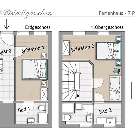 Im Altstadtgaesschen Mit 3 Badezimmern 펜션